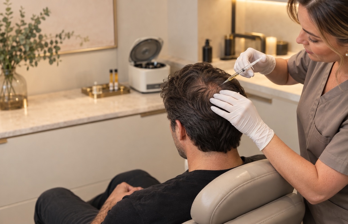 PRP hair restoration injections at Austin Med Spa in Austin, TX